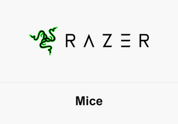 Razer green three-snake logo and black wordmark above the label Mice