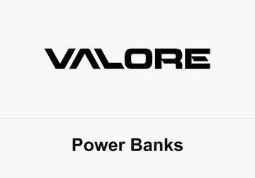 Black VALORE wordmark above the caption Power Banks on white