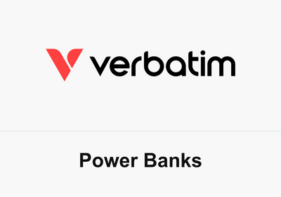Verbatim Power Bank in blue and black design, perfect for corporate gifts and portable charging solutions.