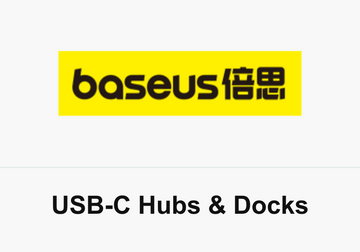Baseus logo above the words USB-C Hubs & Docks