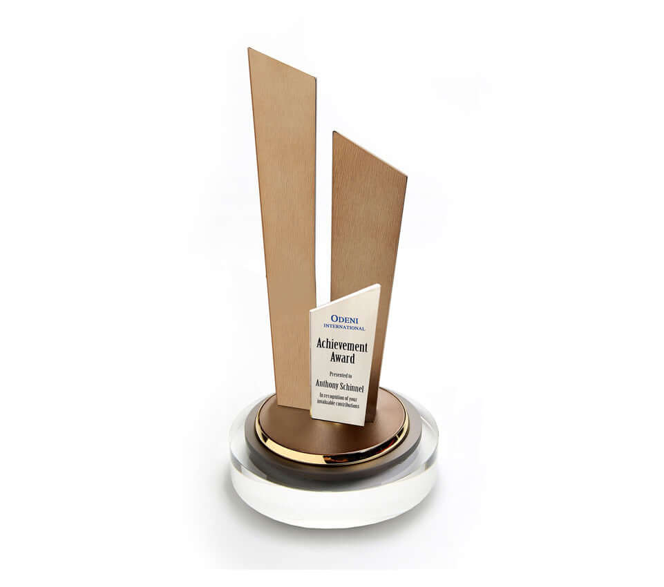 Progressive Pillars on Round Crystal Base Corporate Gifts Singapore