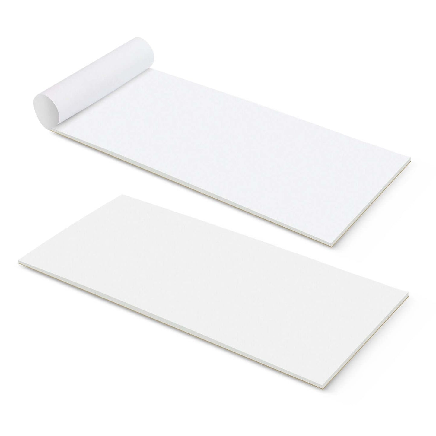 DLE Vertical Note Pad - 25 Leaves shown in two views, highlighting its durable design and smooth writing surface.