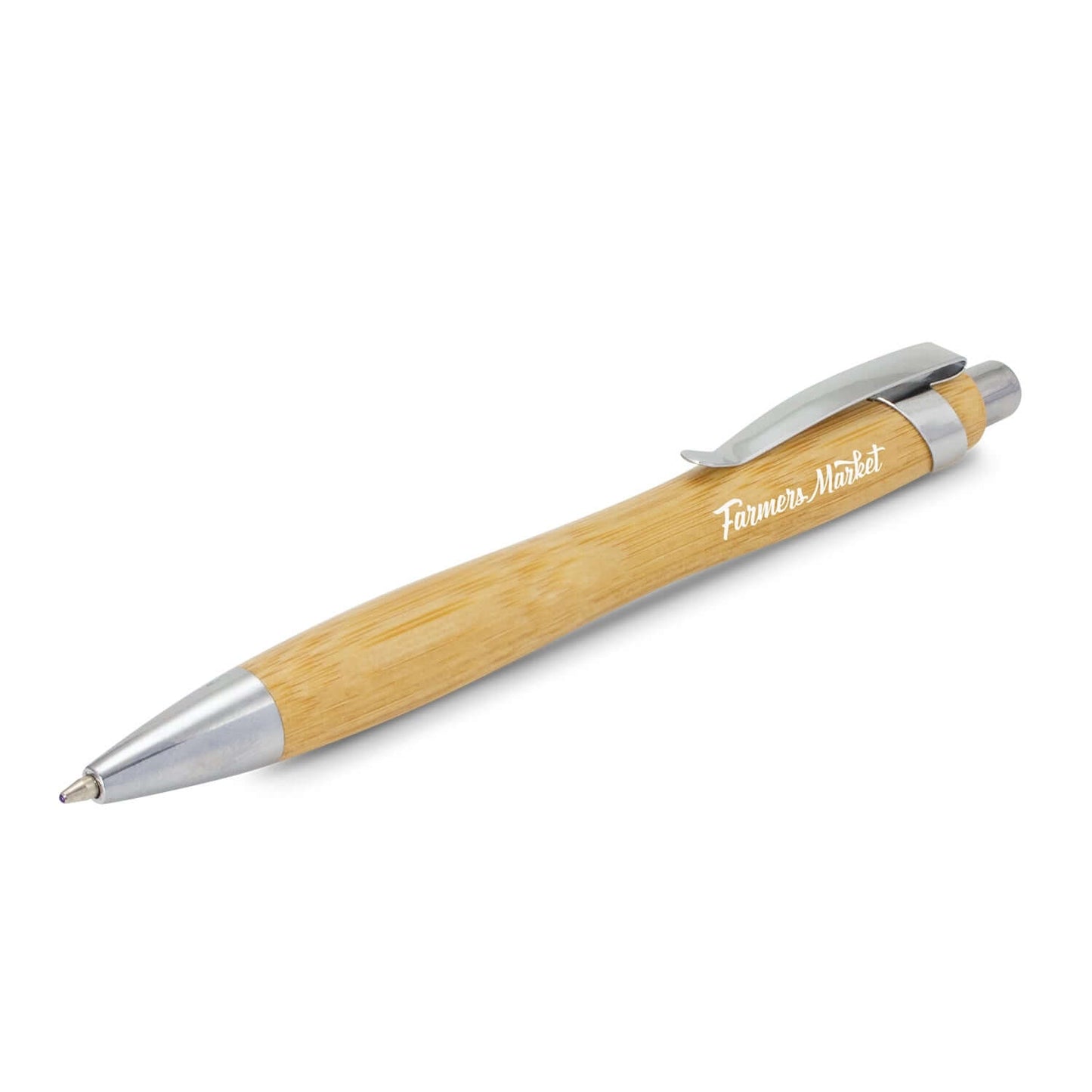 Serano Bamboo Pen with chrome trim and contoured grip, perfect for corporate gift.
