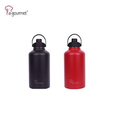 La Gourmet Superwide Collection 1890ml Thermal Bottle in black and red, perfect for corporate gift.