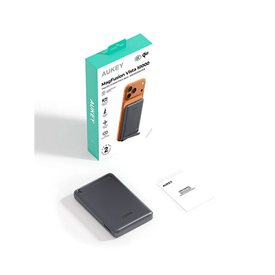Aukey PB-MS16 MagFusion Vista Qi2 10000mAh 30W Wireless Charging Power Bank 3C Certified