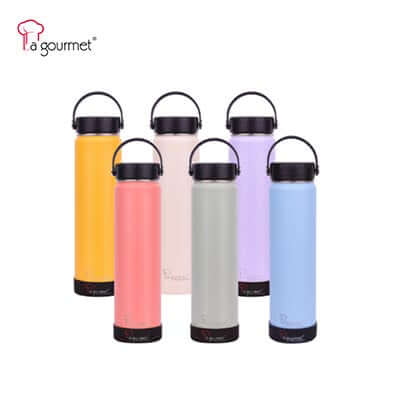 La Gourmet Superwide Collection 720ml Thermal Bottle in six vibrant colors for hydration on the go