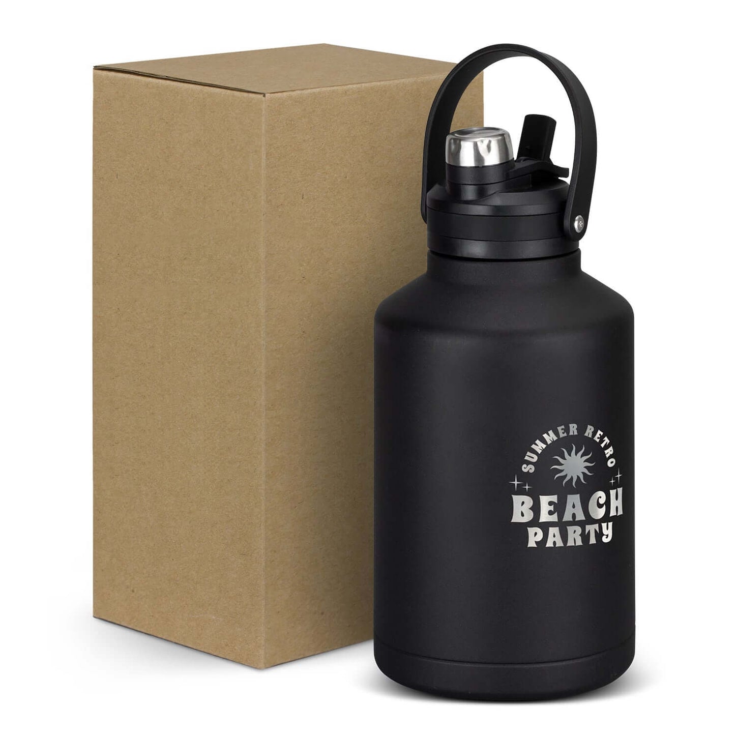 Grizzly Vacuum Bottle 2L with box, perfect for corporate gift, durable and insulated for outdoor use.
