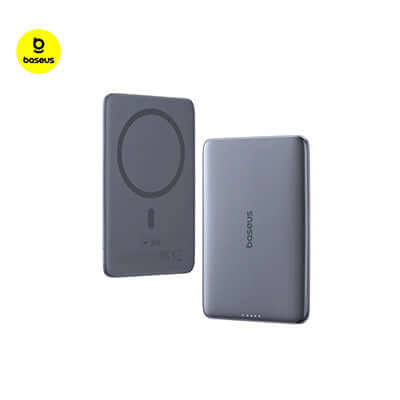 Baseus PicoGo Ultra-Slim Magnetic Power Bank 5000mAh 20W with sleek design and magnetic charging feature.