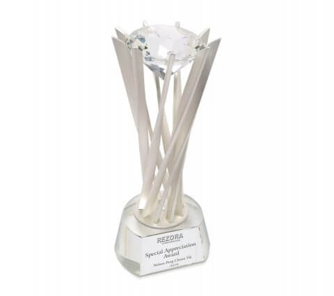 Senza Radius Diamond on Round Crystal Base Corporate Gifts Singapore