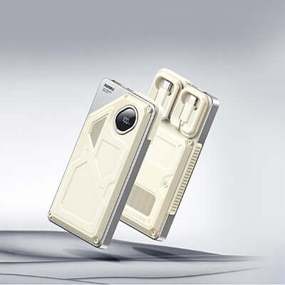Remax FCP-12 Aluminum Alloy Powerbank 10000mAh displayed on a sleek background, showcasing its modern design.
