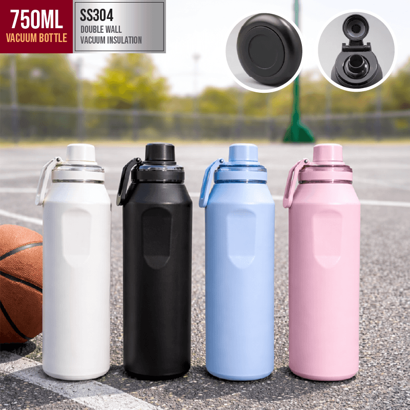 750ML SS304 Stainless Steel Vacuum Flask in four colors with advanced double wall vacuum insulation.