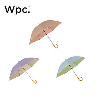 WPC Color Inside UV Protection Umbrella 50cm in pastel colors with bamboo handles, perfect corporate gift for sunny days.