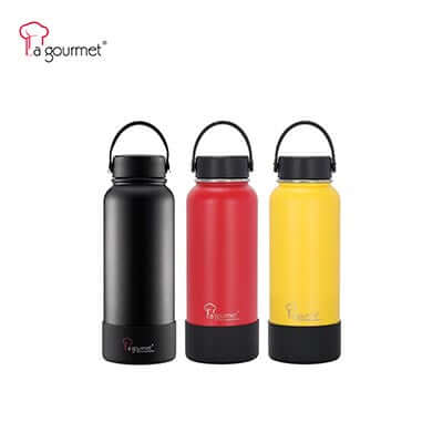 La Gourmet Ritz 1L Thermal Bottle Keep Hot/Cold in black, red, and yellow. Ideal corporate gift for beverage retention.