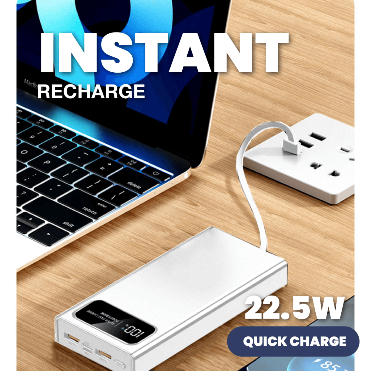 10000mAh PD22.5W Supwer Quick Charge Powerbank with Built-in Cables Corporate Gifts Singapore