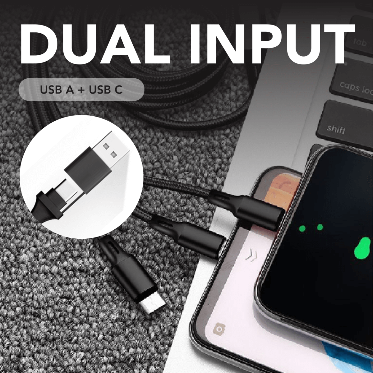 3 IN 2 Fast Charging Cable Corporate Gifts Singapore