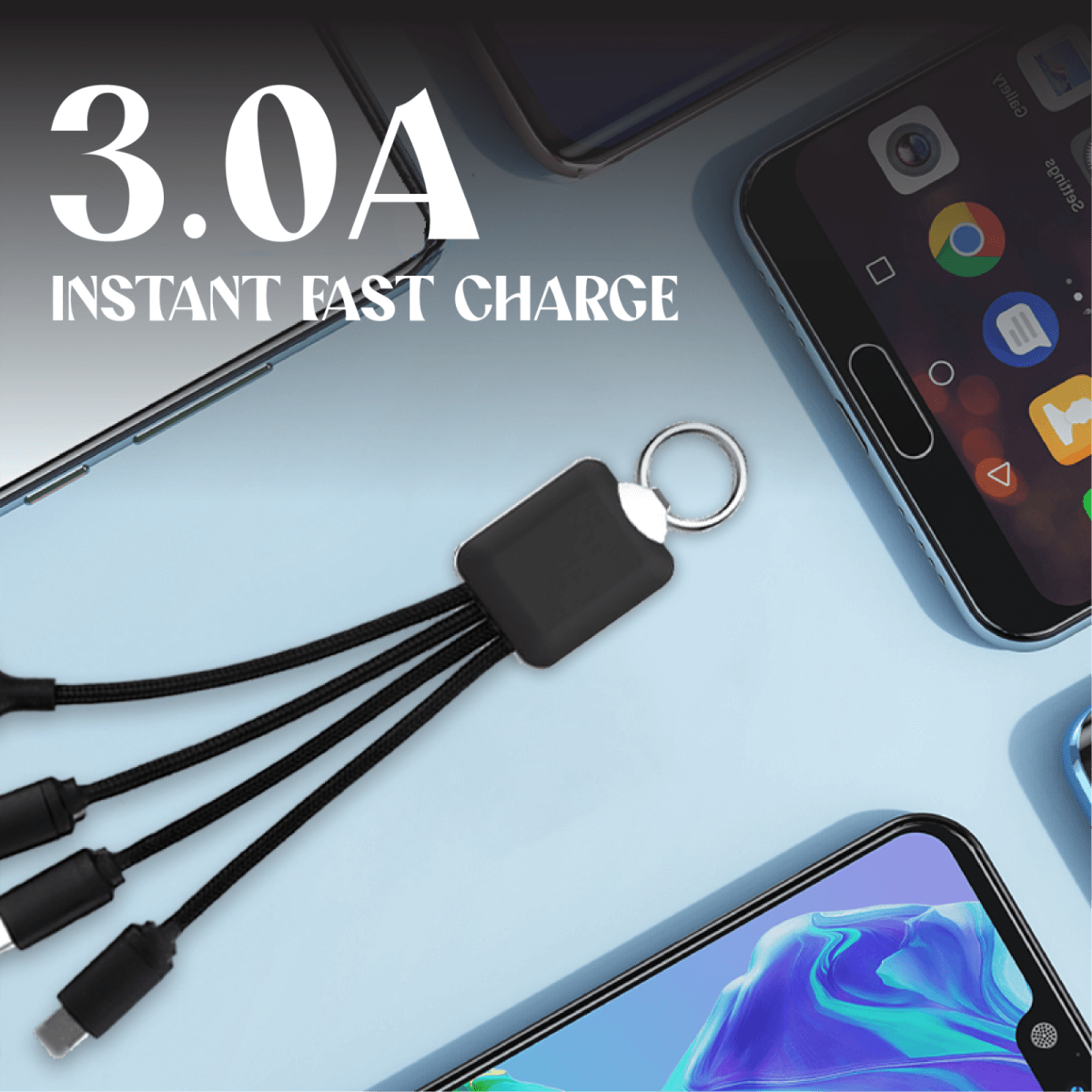 3 in 2 Fast Charging Cable (Rectangular) Corporate Gifts Singapore