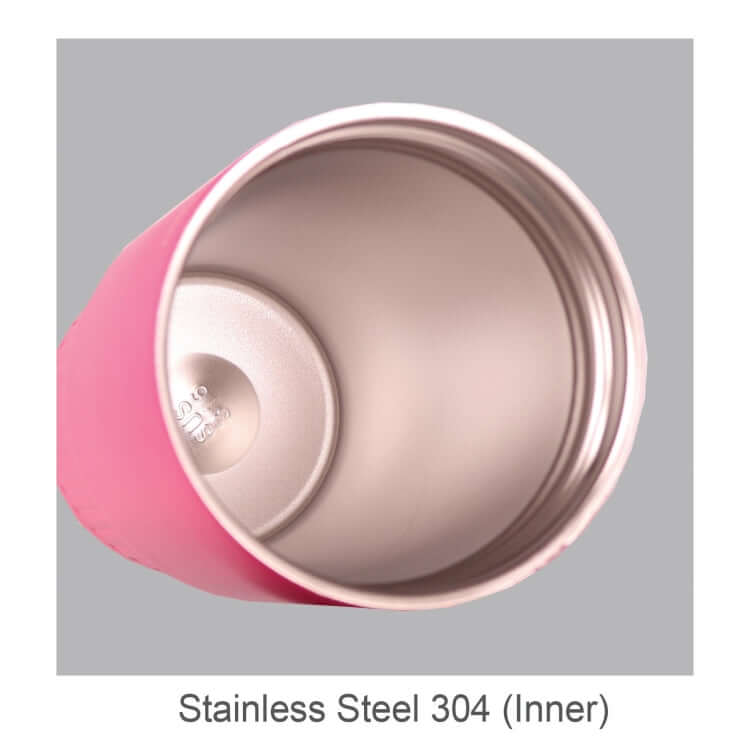 Inner view of the 700ml Thermo Mug With Straw and Handle, showcasing Stainless Steel 304 interior.