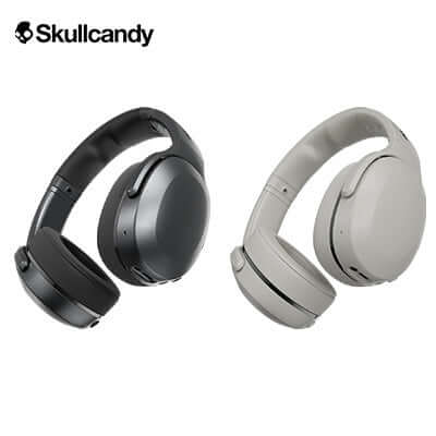 Skullcandy Crusher® 540 Active Wireless Over-Ear Headphones in black and beige, ideal corporate gift for fitness enthusiasts.