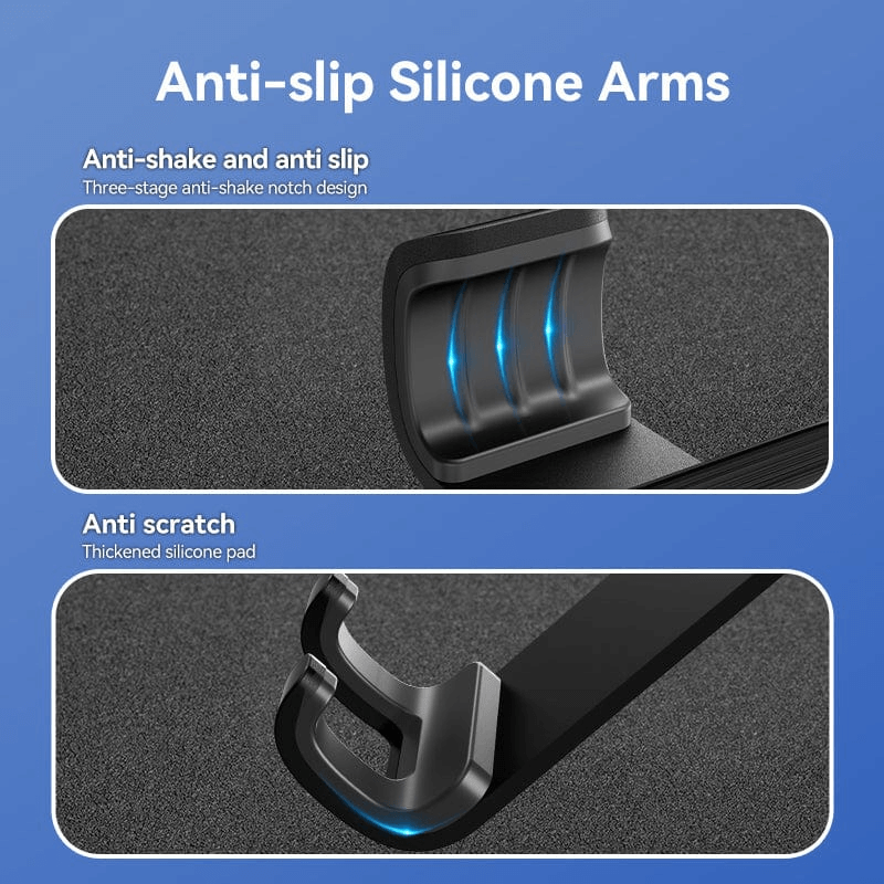 Close-up of Vention Car Phone Mount with Automatic Clamping features, showcasing anti-slip silicone arms and scratch-resistant design.