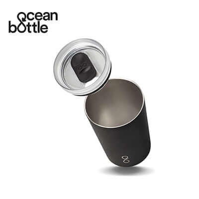 Ocean Bottle Vacuum Tumbler showing the lid and sleek design, perfect for hydration on-the-go.