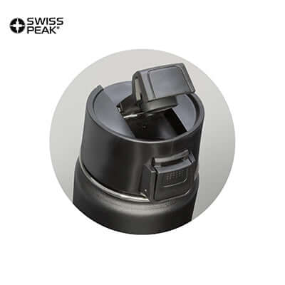 Swiss Peak Stealth Vacuum Cup lid with flip closure design for secure sipping.