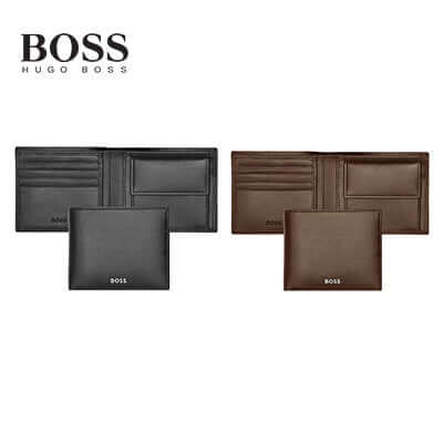 Hugo Boss Coins Purse Classic Smooth in black and brown, perfect for corporate gift or everyday use.