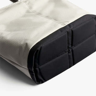 Bottom view of the Bellroy Lite Cooler Tote Bag, showcasing its durable fabric and seam-sealed waterproof design.