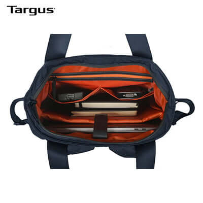 Interior view of the Targus 15-16” Avila Convertible Tote Backpack with laptop pockets and organizational compartments.