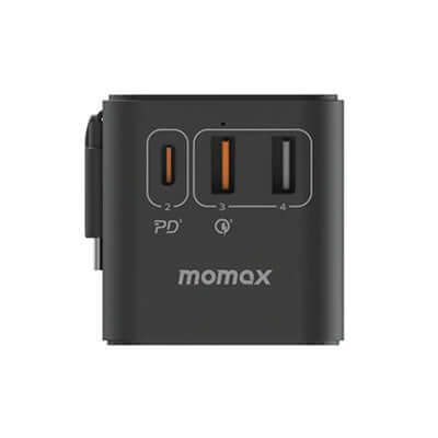 Momax 1-World+ 3-Port Travel GaN Charger With Built-in USB-C Cable 70W Corporate Gifts Singapore