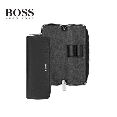 Hugo Boss Zipped double pen case Classic Grained
