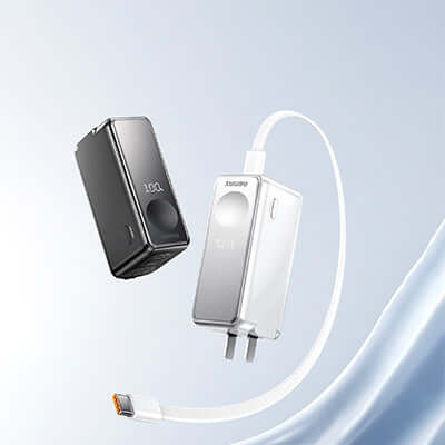 Remax CP-6 Powerbank with Watch Wireless Charging and Wall Plug shown with a sleek design and compact size.