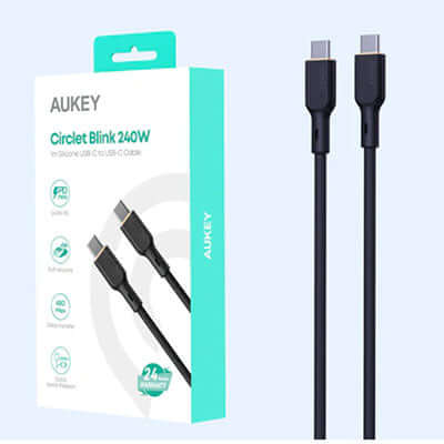 Aukey CB-SCC241/CB-SCC242 Circlet Blink 240W Silicone USB-C to USB-C Cable Corporate Gifts Singapore