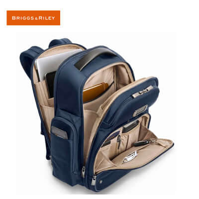 Briggs & Riley @Work Redux Large Cargo Backpack with multiple pockets and compartments for modern professionals.