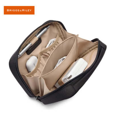 Briggs & Riley @Work Redux Tech Kit with organized pockets for cables and chargers, ideal corporate gift.