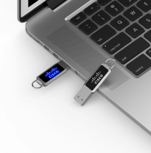 Metal Loop USB Flash Drive with LED Logo Corporate Gifts Singapore