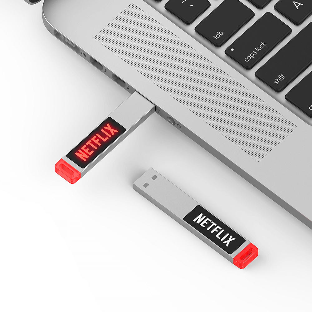 Metal USB Flash Drive with LED Light and Logo Corporate Gifts Singapore