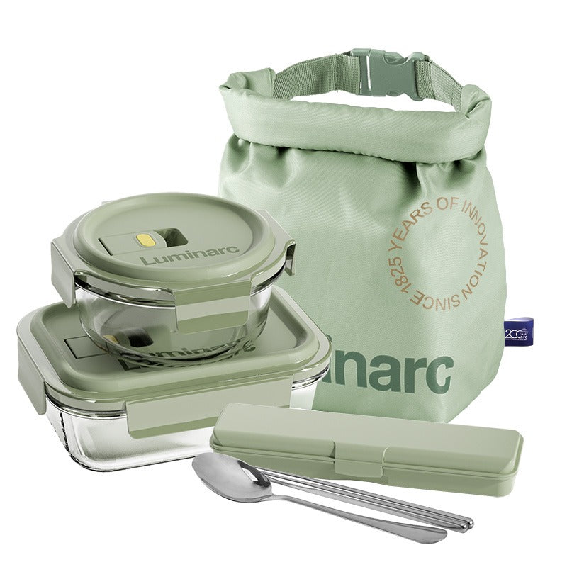 Luminarc 2pcs Glass Container Set with Cutlery