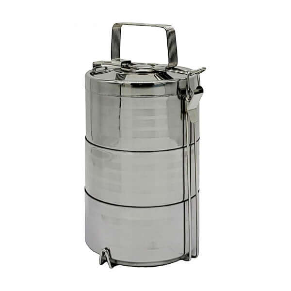 Triple Layer Stainless Steel Lunch Box for meal prep with durable design and generous 1800ml capacity.