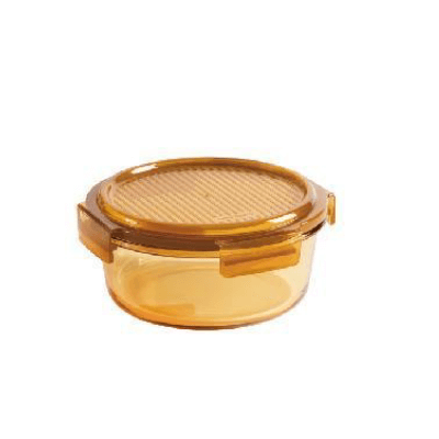 LocknLock 1000ml Round Glass Lunch Box in amber color, perfect for meals on-the-go.