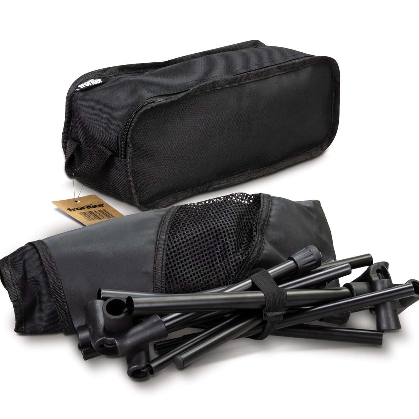 Frontier Lightweight Folding Chair storage bag with poles, ideal for outdoor events and corporate gifts.
