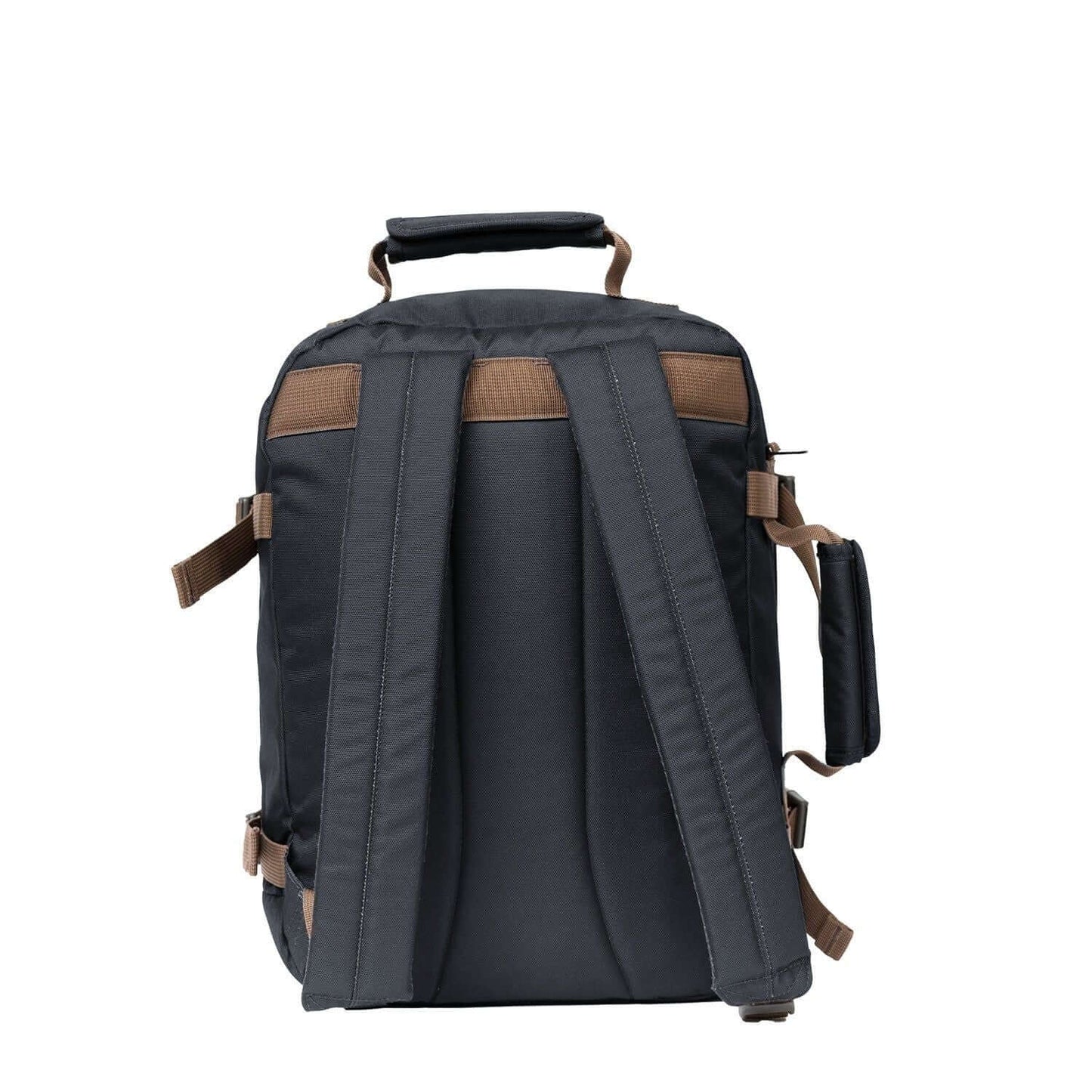 Back view of Cabinzero Mini Ultra Light Cabin Bag With Luggage Trackers 28L, showcasing its ergonomic straps and lightweight design.