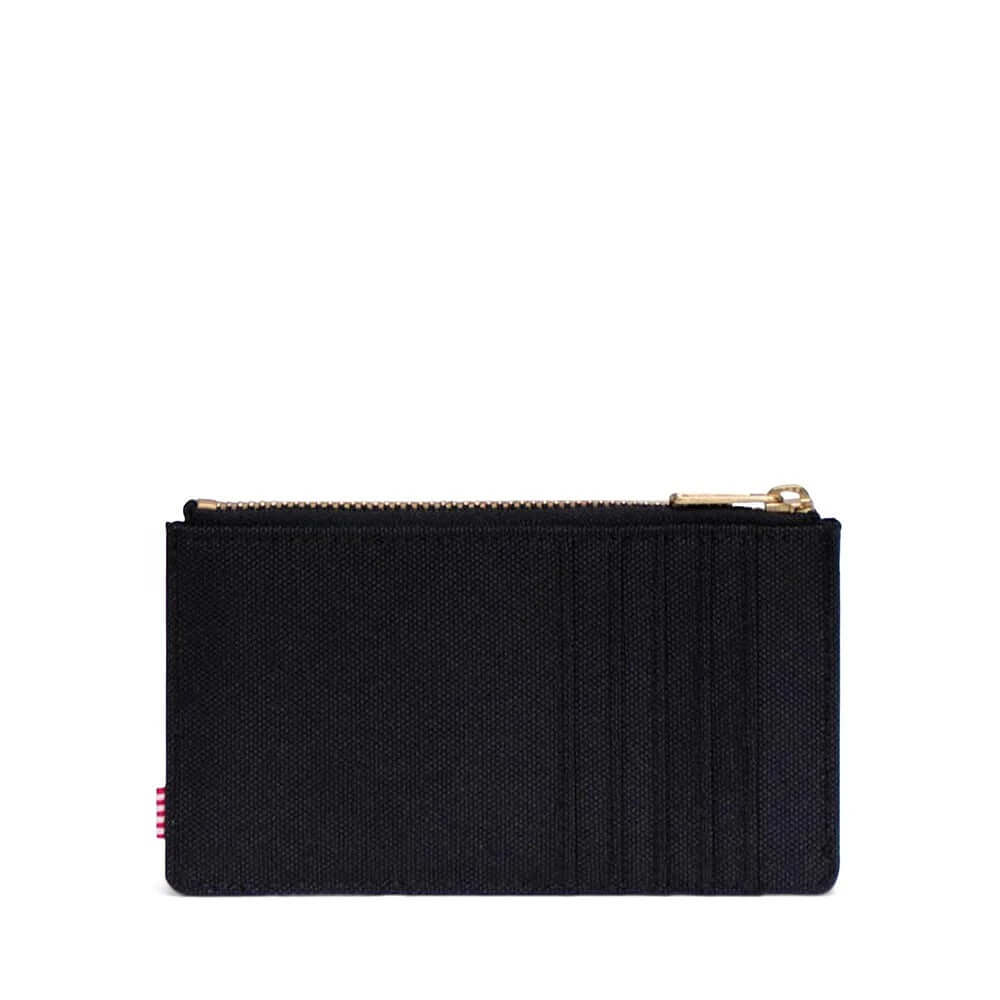 Herschel Oscar Large Cardholder in black with multiple card slots and zippered compartment.
