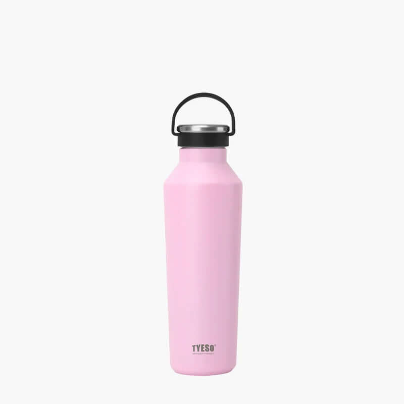 TYESO Vacuum Insulated Sports Bottle with Soft Silicone Handle in pink color, ideal for active lifestyles and corporate gifts.