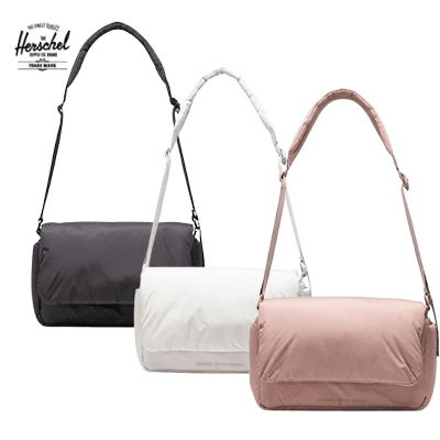 Herschel Cloudform Crossbody Bag in black, white, and pink colors, ideal as a Corporate Gift.