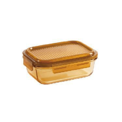 LocknLock 680ml Glass Lunch Box in amber color, perfect for meal prep and corporate gifts.