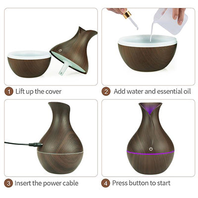 Wooden Vase-Shape Ultrasonic Aroma Diffuser Corporate Gifts Singapore