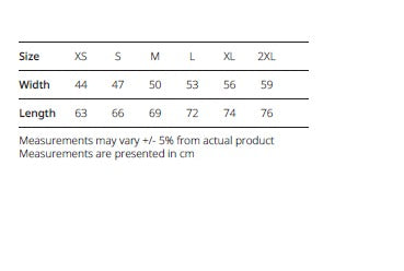 Size chart for Gildan Adult Performance 4B100, showing width and length measurements in cm.