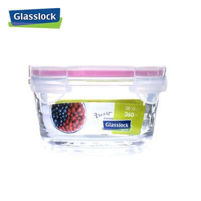 360ml Glasslock Container for food storage with transparent glass design and secure lid.