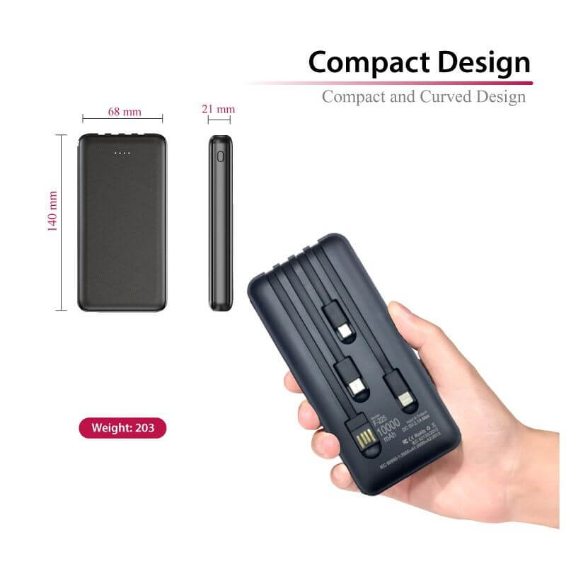 10000mAh Powerbank with 4 Built-in Cable Corporate Gifts Singapore