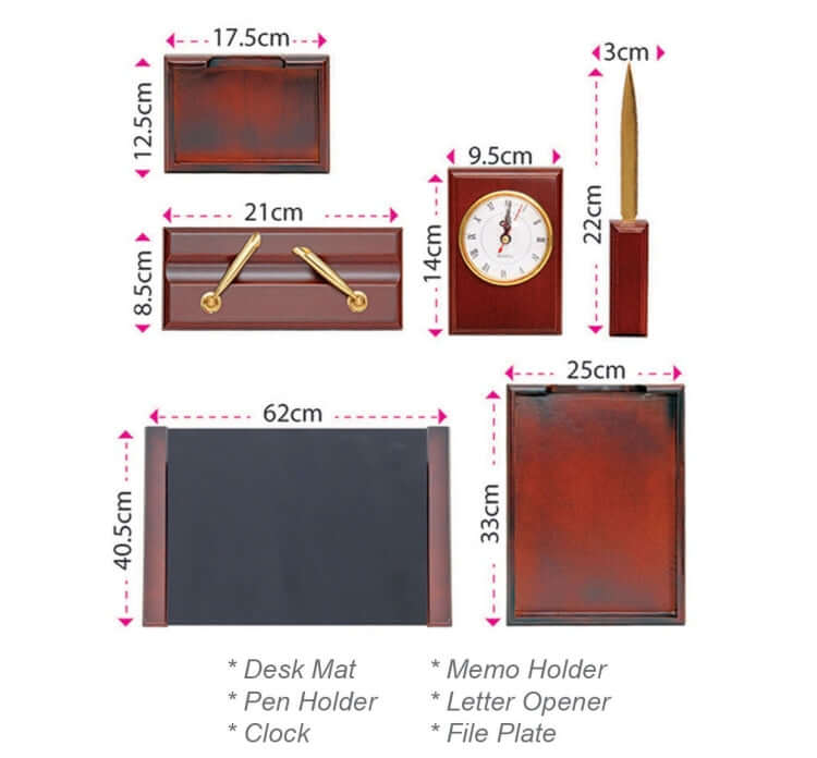 Wooden 6 in 1 Desktop Set Corporate Gifts Singapore
